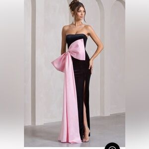 Club L London black and pink velvet gown